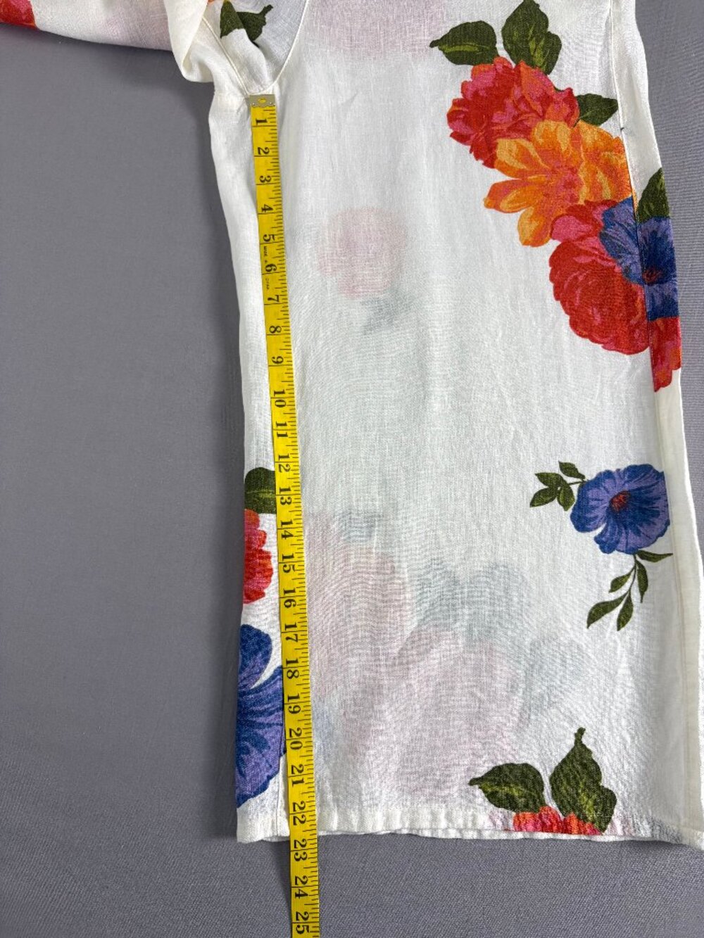 Joie 100% Linen Floral Wide Leg Pants L White Pull On Beach Resort Boho - Picture 10 of 10